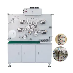 Fully Automatic Roll to Roll 3 4 Colors Rotary Label Printing Machine for Nylon Taffeta, Elastic Band and Wash Care Label