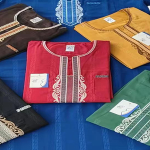 CCY vente en gros personnalisé arabe Jubbah broderie hommes Thobe Al Haramain sommeil soie Thobe à manches courtes Thobe marocain - Product Image 3