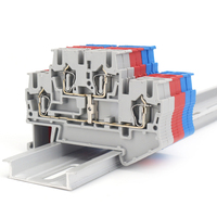 Bloc de bornes à ressort double niveau STTB 2.5-PV, connecteur de bornier traversant à double niveau pour rail DIN