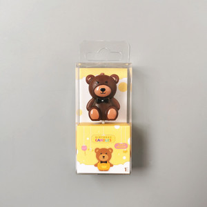 Candeline di Compleanno a Forma di <span class=keywords><strong>Orsetto</strong></span>, <span class=keywords><strong>Decorazione</strong></span> per Torte Marrone e Bianca, Topper per Torte di Compleanno, Candeline con Fiocco per Feste di Bambini e Neonati - Product Image 4