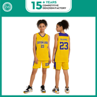 Maillot de basket-ball en polyester à séchage rapide OEM, garçon fille, logo personnalisé, maillots de basket-ball vierges, ensemble uniforme de basket-ball pour jeunes