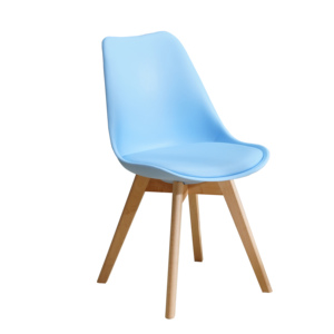 厂家直销热销现代餐厅家具实木腿餐椅米色餐椅塑料椅子批发 - Product Image 5