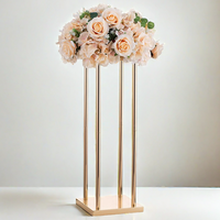 Centro de Mesa Alto para Boda, Columna Decorativa para Mesa, Jarrones Dorados de Hierro, Pedestal de Pasillo, Soporte de Metal para Flores