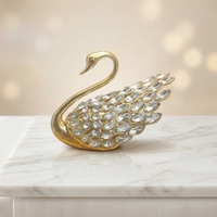 Cygne Blanc Décoration d'Intérieur Boîte à Bijoux en Cristal Cygne Cadeau de Table pour la Maison