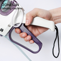 ZONESUN bouchons de bouteilles ronds manuels côté supérieur autocollant adhésif emballage étiqueteuse poche étiquette de prix étiqueteuse étiqueteuse plate