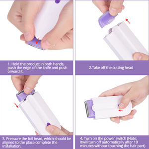 Afeitadora Eléctrica USB para Mujer 2 en 1 con Cabezales Intercambiables de Lámina y Recortadora, Suave, Delicada y Compacta, Recargable - Product Image 2