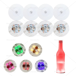 プロモ20cmグローインダークLEDライトアップ水筒ステッカーロゴデカールガラスルミナスワインコースターグローイングドリンクボトル - Product Image 4