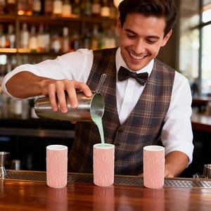 Vasos de Vino de Cerámica Hechos a Mano, Diseño Clásico, para Tequila <span class=keywords><strong>Caballito</strong></span>, Portátiles, Aptos para Microondas y Lavavajillas, Antiderrames - Product Image 3