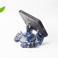 Support multifonctionnel paresseux en époxy avec gravier de cristal naturel et grand crabe, porte-stylo, ornement personnalisé, support de téléphone, Chine