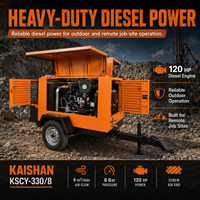 Compresseur d'air à vis diesel portable KAISHAN KSCY-330/8 9,2 m³/min 8 bars, remorquable pour le forage de roches, l'exploitation minière et la construction