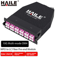 Module adaptateur HAILE MPO - Boîtier MPO-24 cœurs LC/APC MPO vers LC FTTH OM3/OM4 - Boîtier 24 ports type LGX - Module cassette fibre optique MPO/MTP