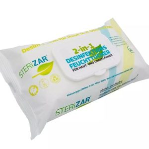 STERiZAR Salviette Disinfettanti 2 in 1 per Pelle e Superfici 60 Salviette - Product Image 1