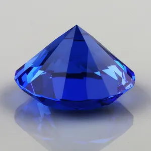 Personalizado Colorido Personalizado 30MM 40MM 50MM 80MM Gravado Vidro Gem Cortar Peso Do Papel De Vidro De Cristal Diamante Paperweight