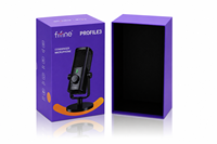 Boîtes rigides écologiques violettes imprimées avec logo personnalisé et vernis UV, emballage recyclable pour appareils électroniques et appareils photo