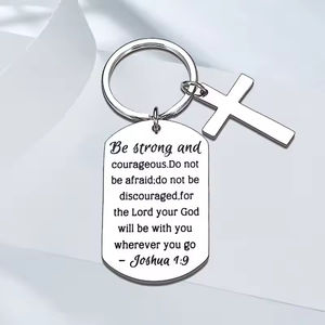 Llavero de Acero Inoxidable, Llavero Metálico con Cruz Bíblica, Amuleto de Oración y Bautismo para Niños, un Regalo del Niño Jesús - Product Image 6