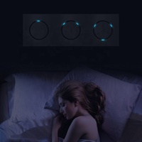 Prise murale de luxe en aluminium brossé argenté 16A, norme EU/UK/US, interrupteur mural 1/2/3/4 voies avec indicateur LED