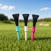 Vente en gros de tees de golf transparents de 8 cm en plastique, logo personnalisé, tees de golf en plastique