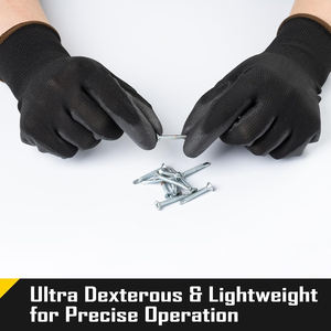 GLOVEMAN Guantes de trabajo de seguridad con pantalla táctil Guantes de punto sin costuras recubiertos de PU Agarre suave Palma para hombres Mujeres Trabajo de servicio general - Product Image 4