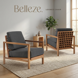 Outdoor Lounge Chair Cushioned Patio Armchair <b>Wooden</b> <b>Frame</b> Garden <b>Sofa</b> Modern Deck Seating - Product Image 3