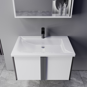 Contemporary Water Proof Wall Mounted Plywood Bathroom Vanities Wash Basin Bathroom <strong>Cabinet</strong> With Mirror - Product Image 5