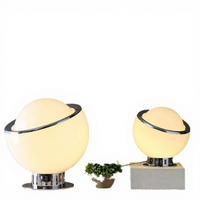 Lampe de bureau LED contemporaine flexible en verre pour intérieur, avec abat-jour, alimentation électrique DC/AC, culot E14, lumière blanc chaud 3000K, idéale pour chambre d'enfant et salon
