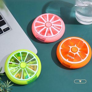 Boîte à pilules portable ronde à 4 compartiments, transparente givrée, mini distributeur de médicaments anti-poussière pour voyage, idée cadeau originale - Product Image 2