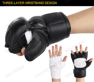 Gants MMA ONEMAX Sparring UFC demi-doigt Logo personnalisé avec bracelet à trois couches pour la formation Fourniture directe d'usine - Product Image 6