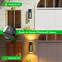 Lámpara de Pared Moderna con Cubierta de Acrílico ETL 5CCT, 20W IP65, Aplique de Pared Exterior de Aluminio con Fotocélula para Villa