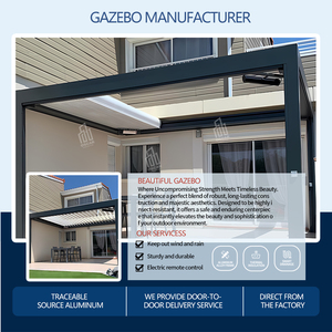 Arches motorisées rétractables en aluminium avec éclairage LED, pergola rétractable de luxe pour jardin, patio, balcon, designs élégants - Product Image 6