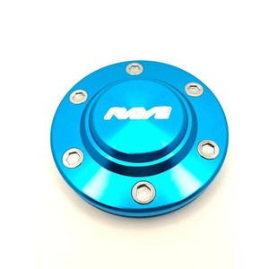 Cache-moyeu de roue en aluminium 5 trous bleu pour modernisation et personnalisation du logo - Product Image 1