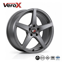 Jante en alliage à 5 branches, noir mat, aluminium concave, pour voiture de tourisme, certifiée DOT JWL ECE ISO9001, fournisseur d'or, usine OEM ODM