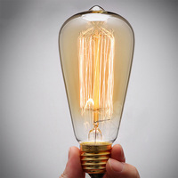 St64 40W Tungstène Filament E27 Antique Ampoule Rétro Style Industriel Décoratif Corps En Verre 220V AC Globe Type Usine Ampoules Intelligentes