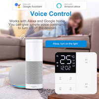 Commutateur intelligent WiFi Tuya avec affichage de la température et de l'humidité Contrôle vocal APP Télécommande électrique Compatible Android