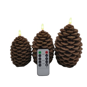 New Style 3 D Bullet Flame Pillar Black Wick Led <strong>Pine</strong> Cone <strong>Candle</strong> - Product Image 1