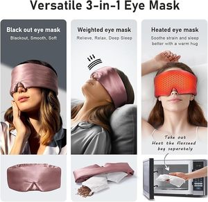 מסכת עיניים משוקלל ארומתרפיה עם משי מתות 100% לעיניים יבשות, מסיכת עיניים מיקרוגל - Product Image 2