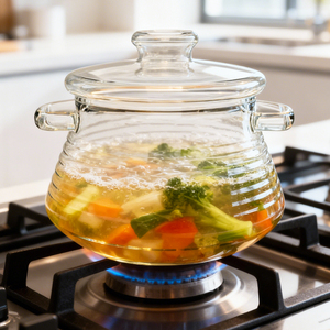 Olla de Cocina de Vidrio de Borosilicato de Alta Calidad de 2500 oz (84.5 oz), Nuevo Diseño, Uso Familiar, Gran Capacidad, Libre de BPA, Resistente al Calor, Apta para Lavavajillas - Product Image 5