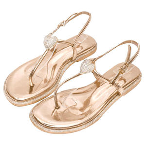 Sandales à la mode en or étincelant - Product Image 1