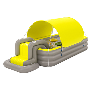 Piscine gonflable pliable extérieure avec toboggan pare-soleil pour jeux d'eau pour enfants prend en charge les leçons de <span class=keywords><strong>natation</strong></span> pour enfants - Product Image 1
