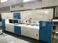 ORAY Máquina de corte CNC de cartón corrugado con sierra de hilo, impulsada por servomotor, con estación de trabajo dual, automática, para tableros rascadores para gatos, Blanca