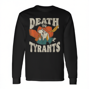 T-shirt à manches longues rétro Rabbit Death To Tyrants, col ras du cou unisexe, style vintage des années 90 - Product Image 2