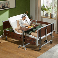Lit médical électrique en bois Ecofit 220, réglage de la hauteur 385-690 mm, pour maisons de retraite et hôpitaux, conforme à la norme IEC 60601, adapté aux personnes âgées et handicapées