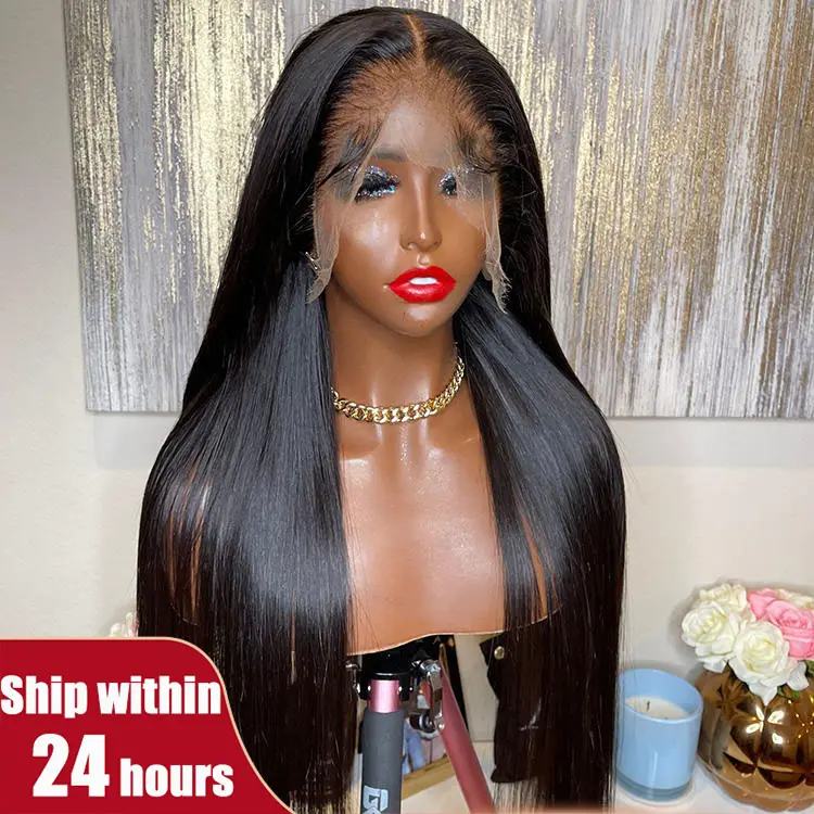 100% Virgin Human Hair Lace Front Straight Wigs Wholesale Pre Plucked Lace Front Wigs Human Hair