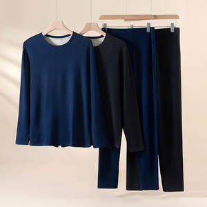 <span class=keywords><strong>Sous</strong></span>-vêtements thermiques en <span class=keywords><strong>laine</strong></span> mélangée à la soie pour homme - Édition automne/hiver, doublure en polaire, ensemble <span class=keywords><strong>thermique</strong></span> à manches longues épaissi pour homme - Product Image 1