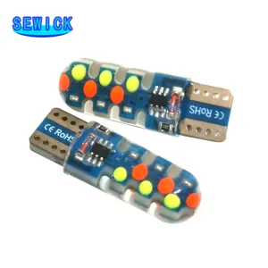 T10 12V Licht Rgb Cob Chips Siliconen Auto Plaat Kenteken Lezen Interieur Verlichting Auto Lamp Muti-Color