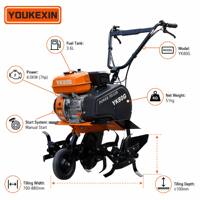 Cultivadora Manual a Gasolina YKX con Transmisión por Correa, Mini Cultivadora Rotativa Profesional para Agricultura, para Aflojar la Tierra