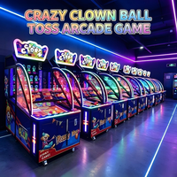 Machine de jeu de lancer de balles Crazy Clown à monnayeur avec distribution de tickets, structure métal-acrylique, jeu d'intérieur, en promotion, version anglaise