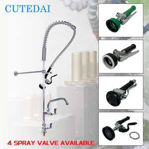 47&quot; Height Brass Deck Mount <strong>Kitchen</strong> Sink <strong>Faucet</strong> Pull-Down Pre-Rinse <strong>Sprayer</strong> Commercial Grade for Hotel Restaurant Industries - Product Image 3