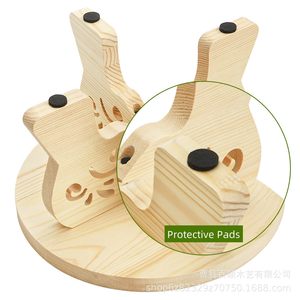 Support de pot de fleurs en bois, petit tabouret pour plantes, présentoir de plantes vertes d'intérieur, meuble de salon fait à la main - Product Image 4