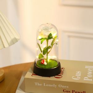 Ornement en verre en forme d'ange fait à la main, roses séchées, plantes préservées à LED, <span class=keywords><strong>fleur</strong></span> éternelle, Saint-Valentin, fête des mères, écologique - Product Image 5