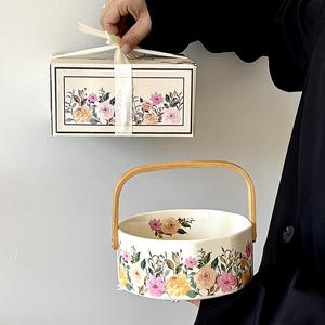 Corbeille à fruits florale et botanique haut de gamme de luxe léger, plateau de présentation pour le salon, le thé de l'après-midi, les collations et les douceurs, souvenir - Product Image 2